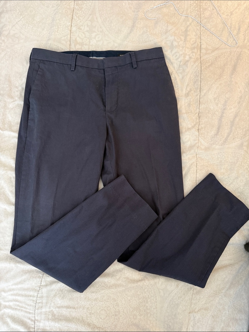 Banana Republic Men's Navy Dress Pants - Classic Flat Front